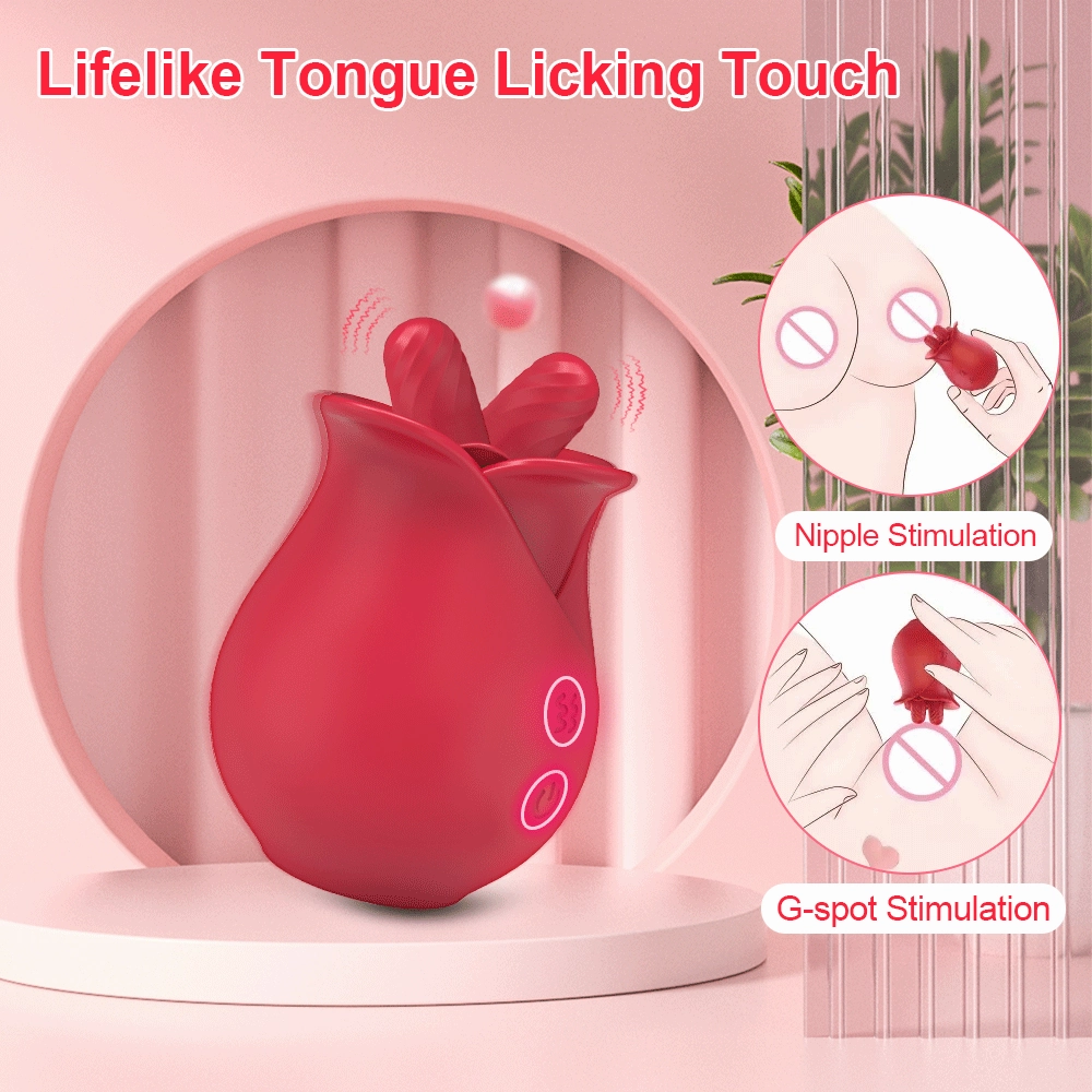 Sofia—Rose Clitoral Nipple Vibrators with 10 Licking Vibrating