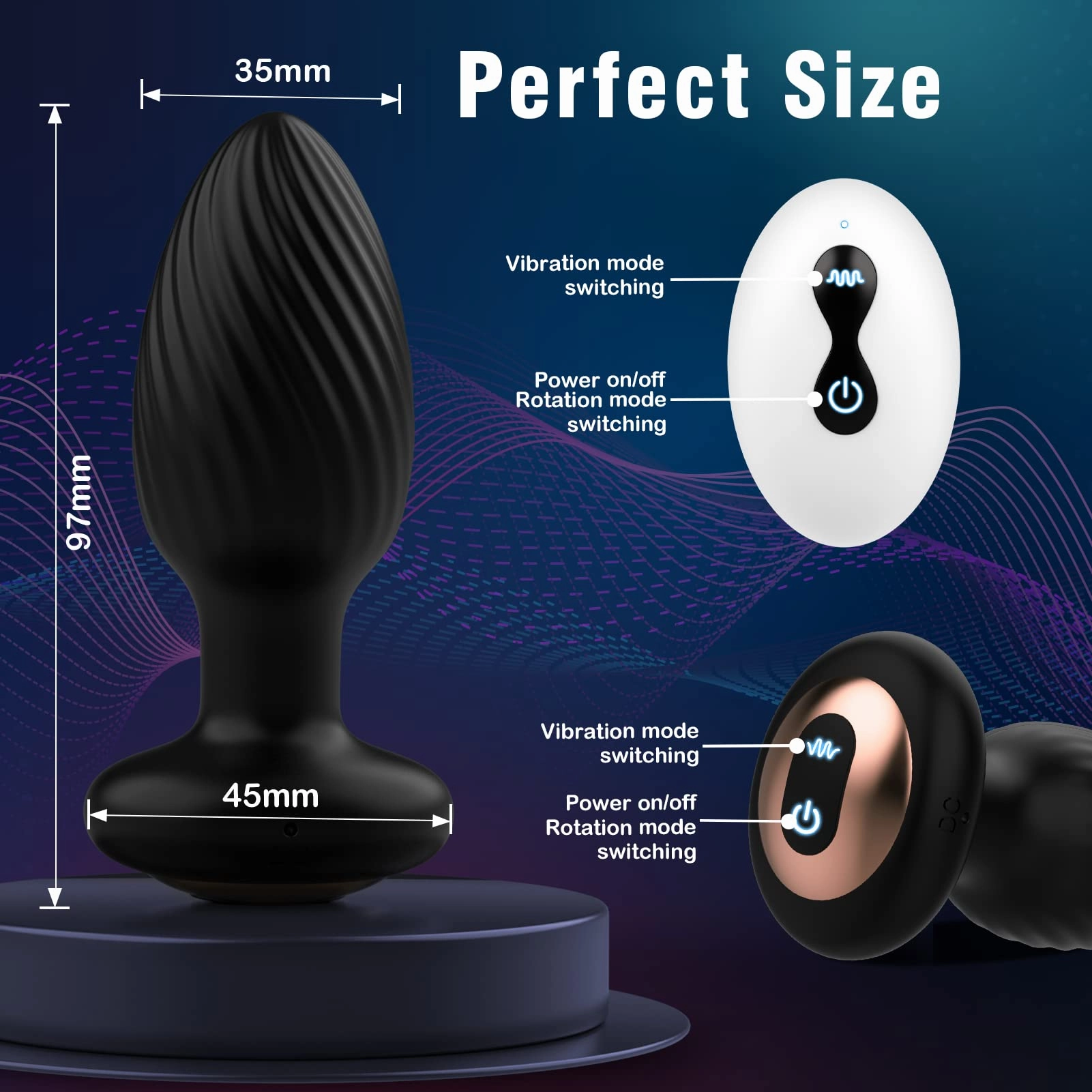 Solomon - Rotating Anal Plug with Vibrating Pattern
