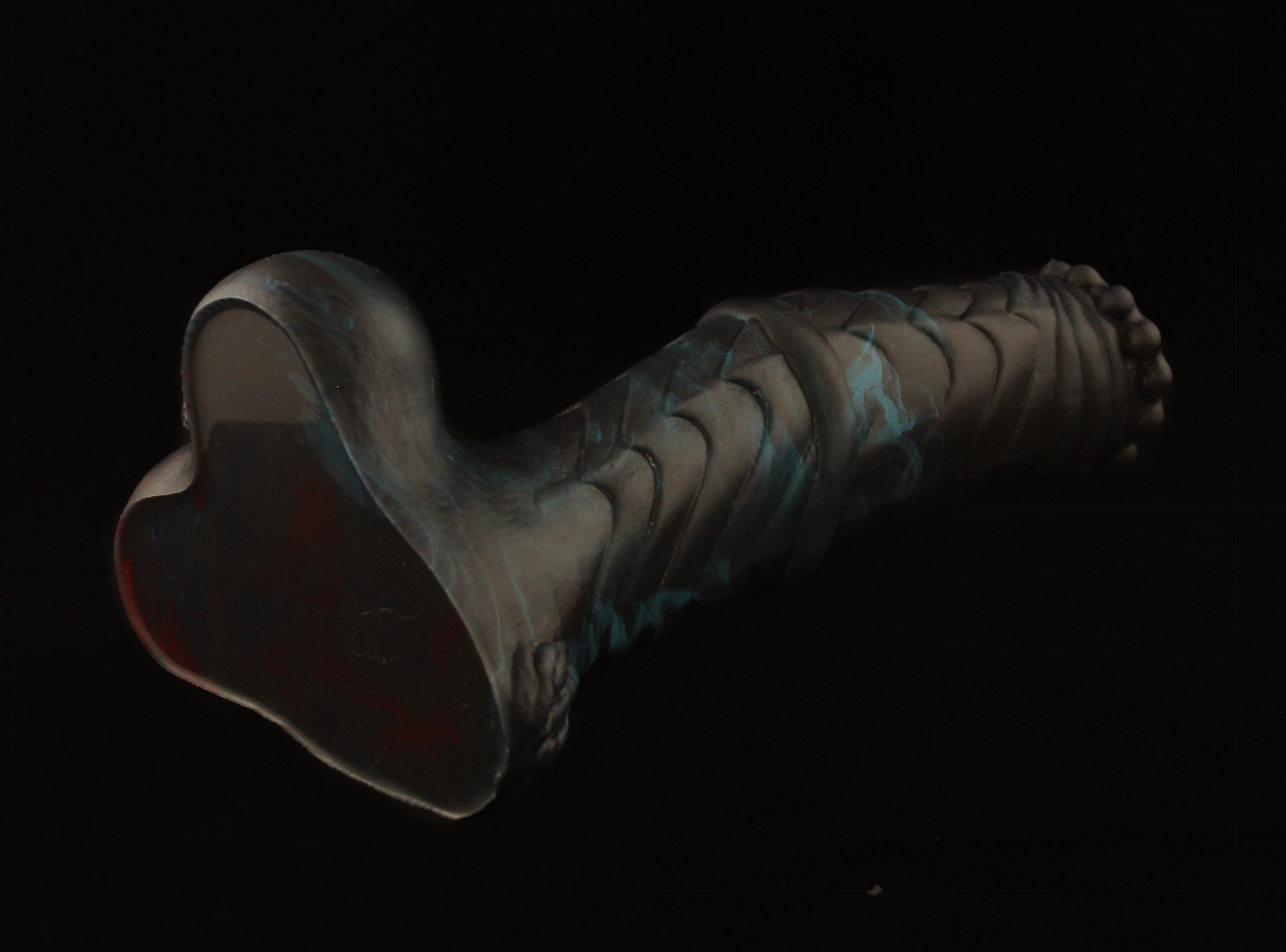 Tainted Plu's Cock | Large | Soft Firmness | Red/Cyan Ribbons