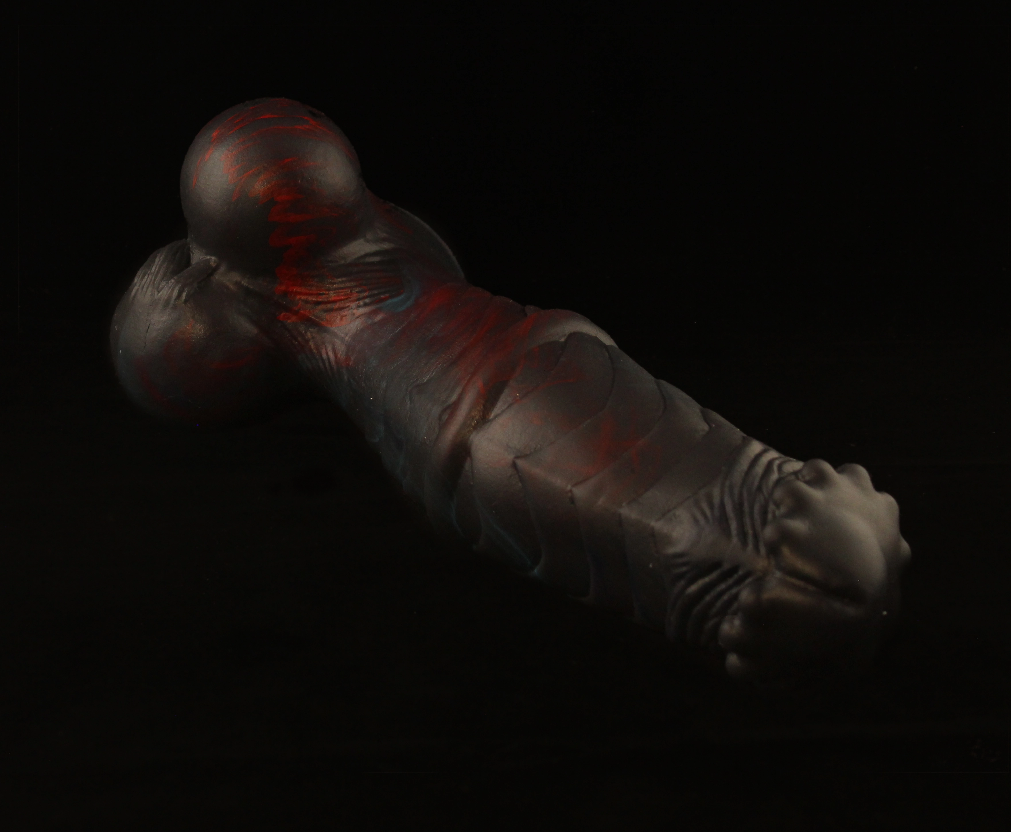 Tainted Plu's Cock | Large | Soft Firmness | Red/Cyan Ribbons