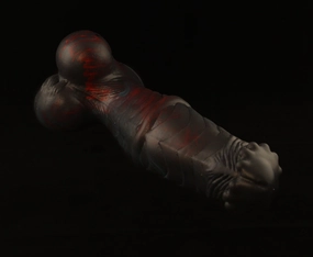 Tainted Plu's Cock | Large | Soft Firmness | Red/Cyan Ribbons