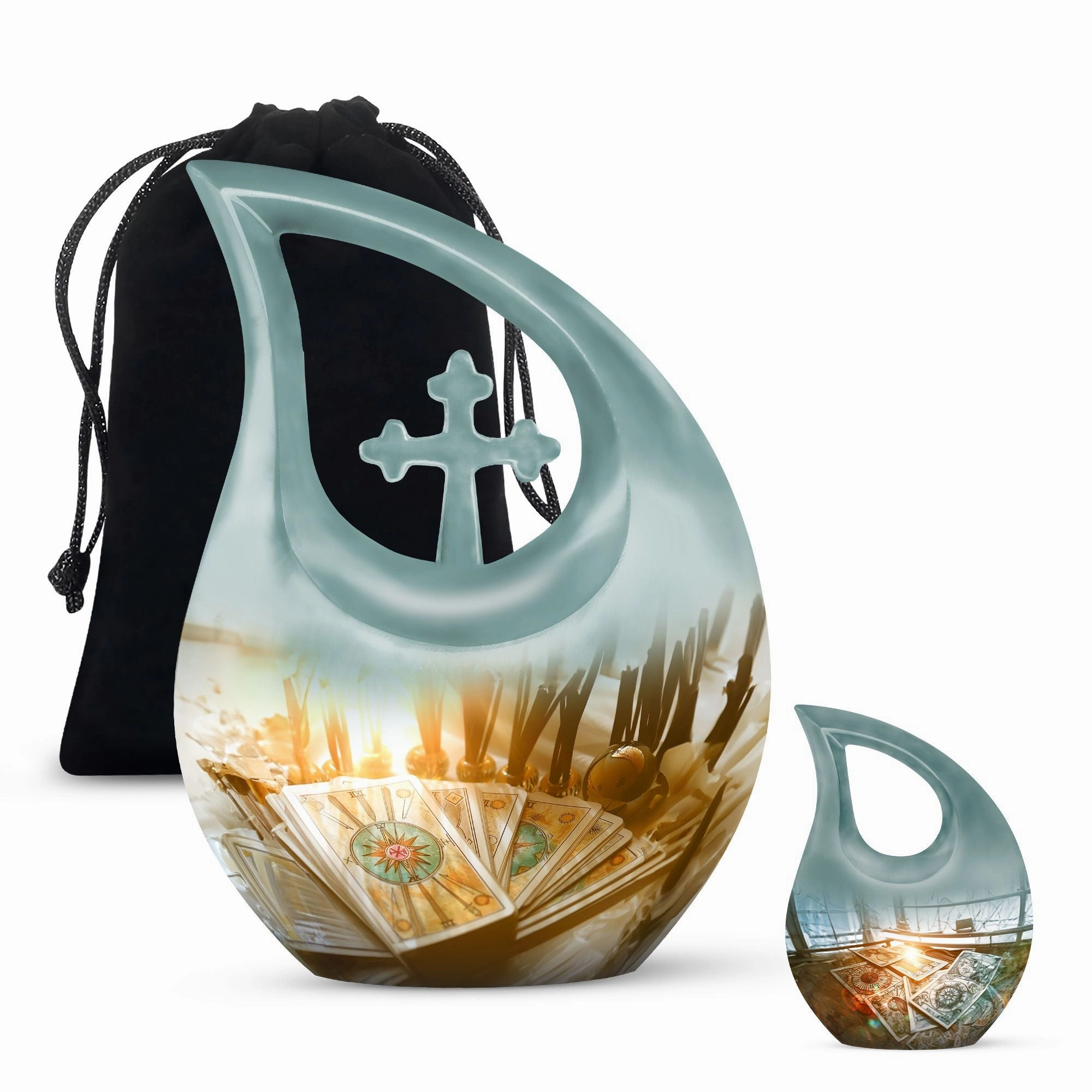 Tarot Urn Embrace Pink Cross Drop Remembrance Solution
