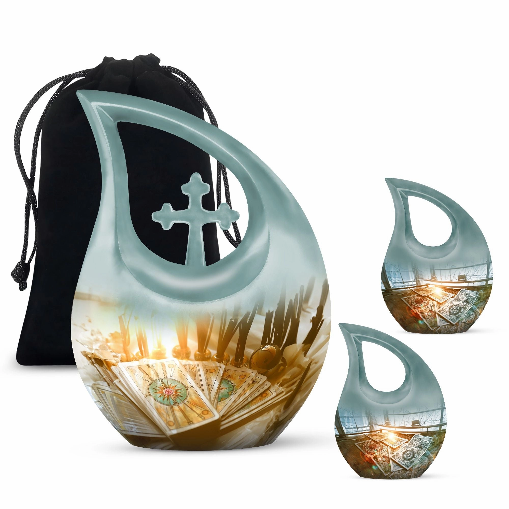 Tarot Urn Embrace Pink Cross Drop Remembrance Solution