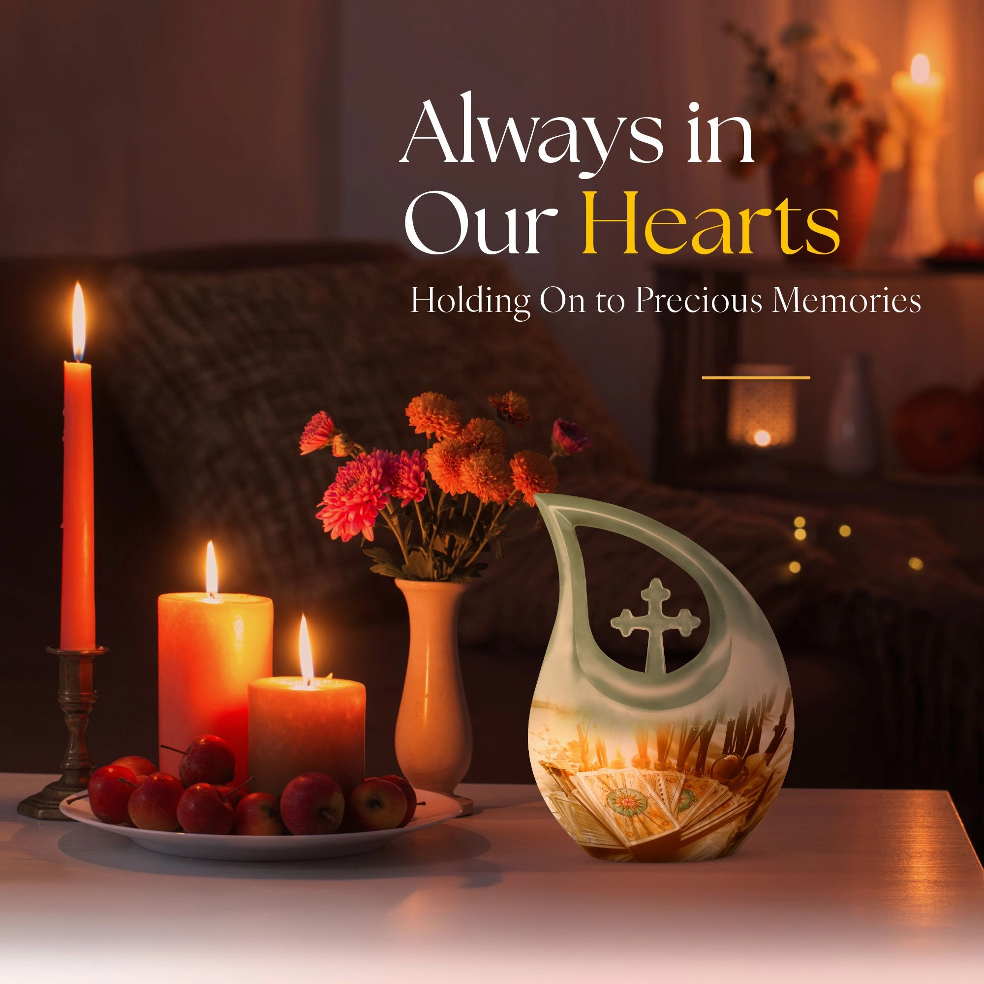 Tarot Urn Embrace Pink Cross Drop Remembrance Solution