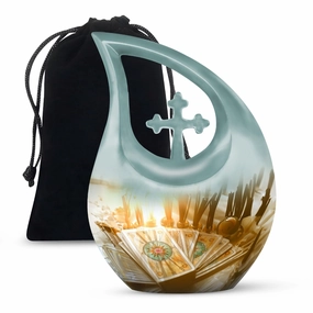 Tarot Urn Embrace Pink Cross Drop Remembrance Solution