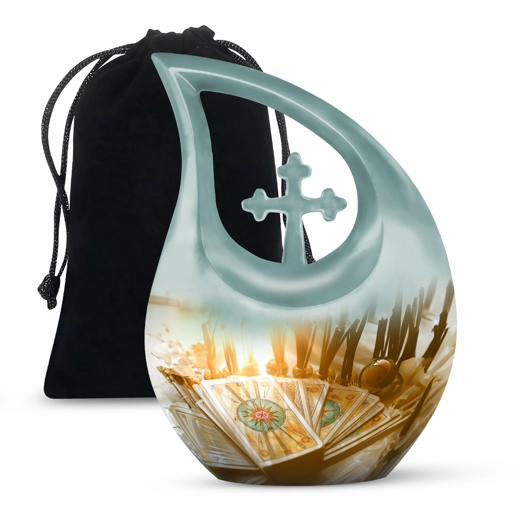 Tarot Urn Embrace Pink Cross Drop Remembrance Solution