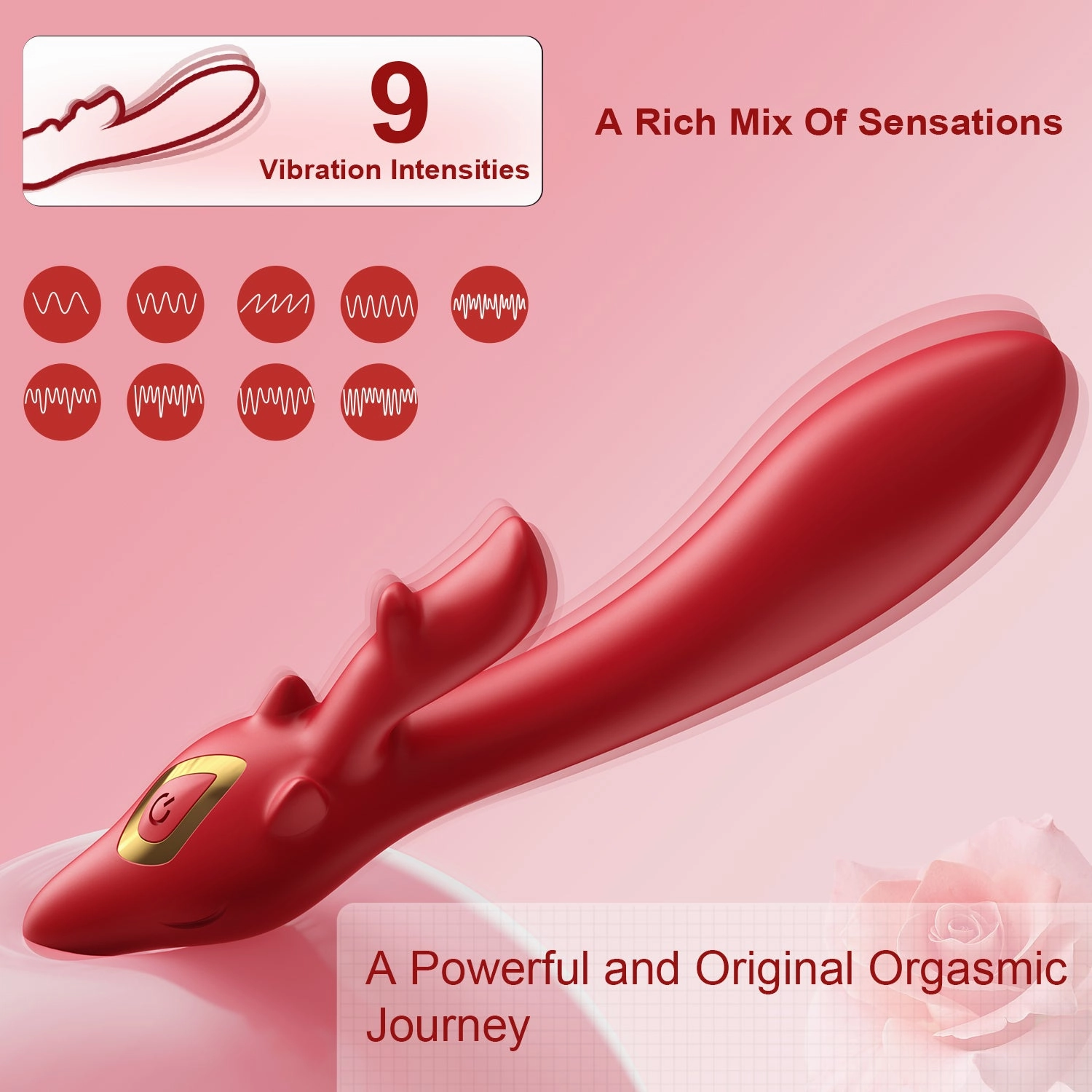 Thrusting G Spot Vibrator Adult Toys for Women, 2 in 1 Dildo Vibrator with 10 Powerful Vibrating Modes,Women Sex Toys Rabbit Vibrator Adult Sex Toys