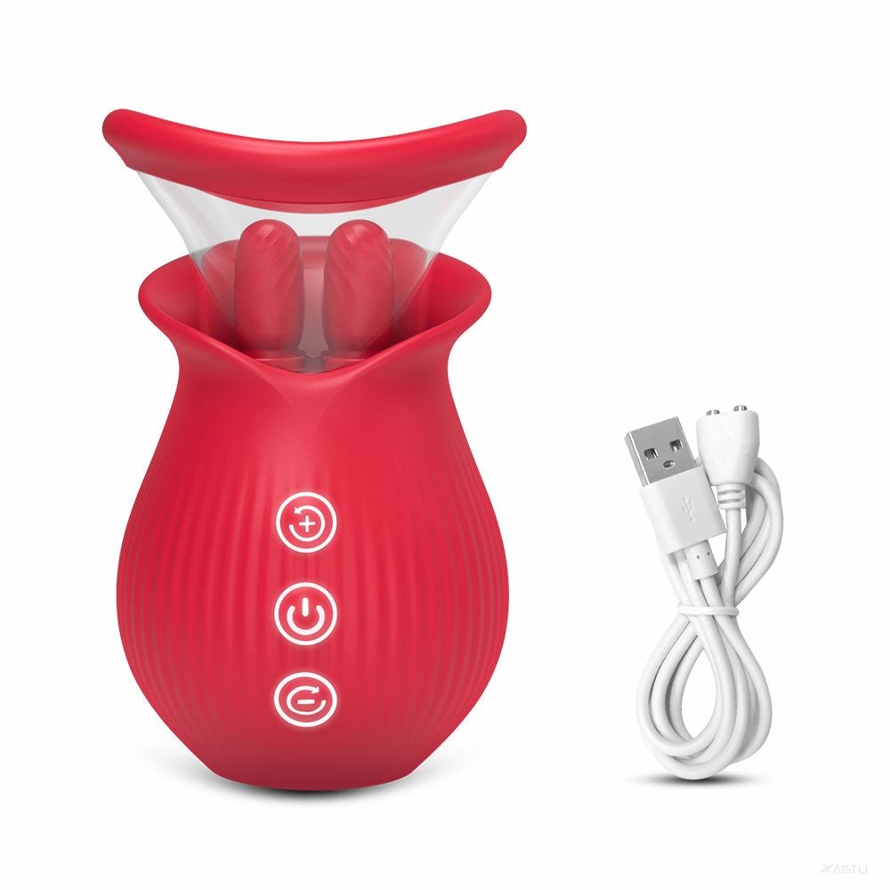 Tina—3 in1 Licking Sucking Vibrating Rose Vibrators with Suction Cups