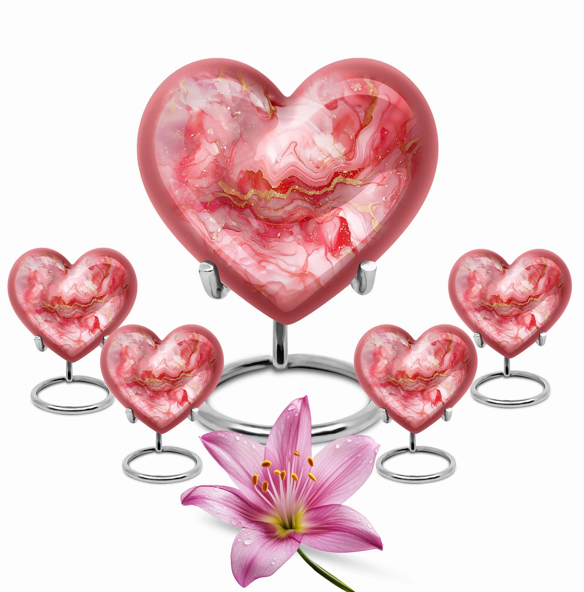 Vibrant Swirl Medium Cremation Urn: Unique Heart Shape Urn