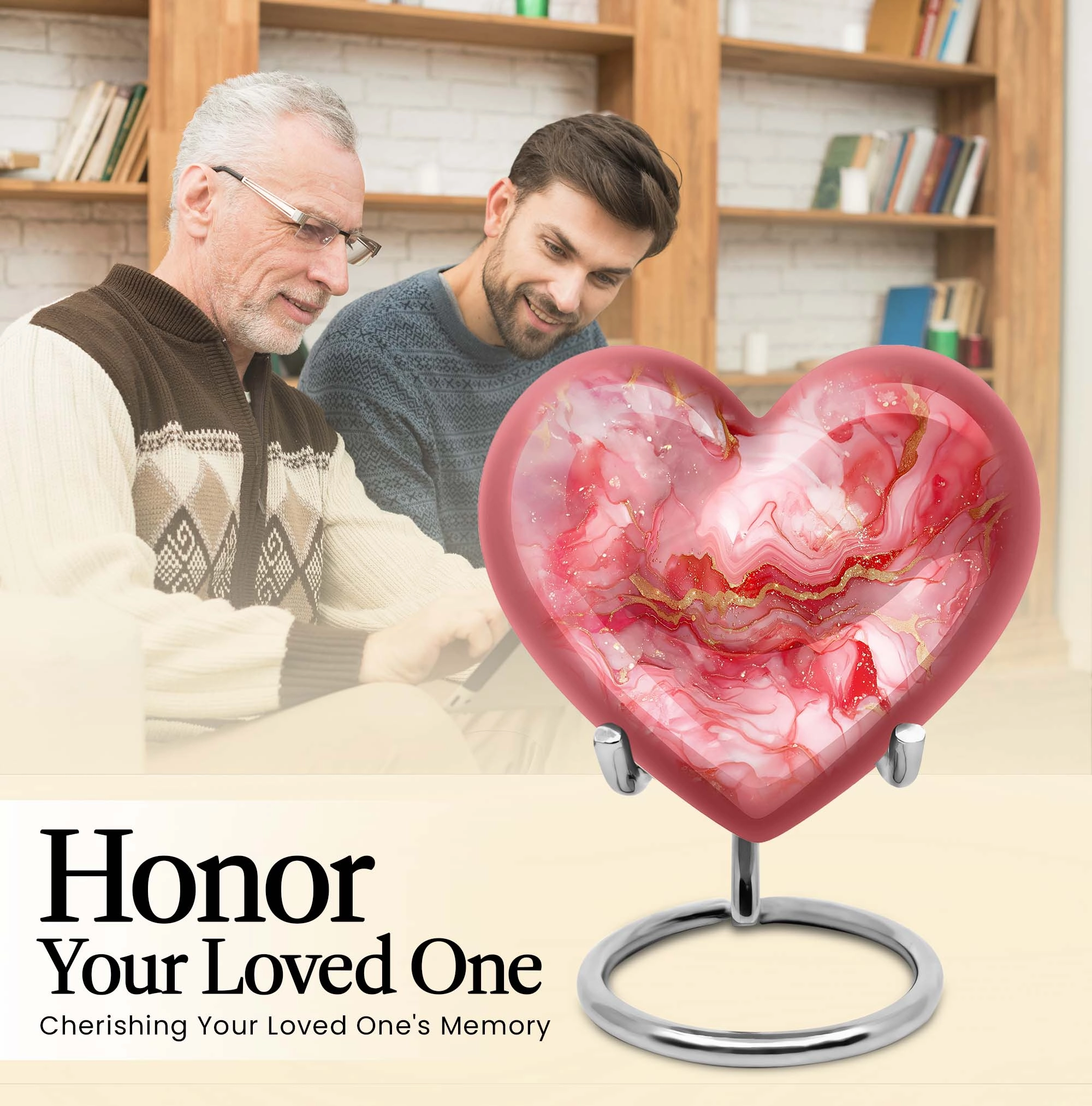Vibrant Swirl Medium Cremation Urn: Unique Heart Shape Urn
