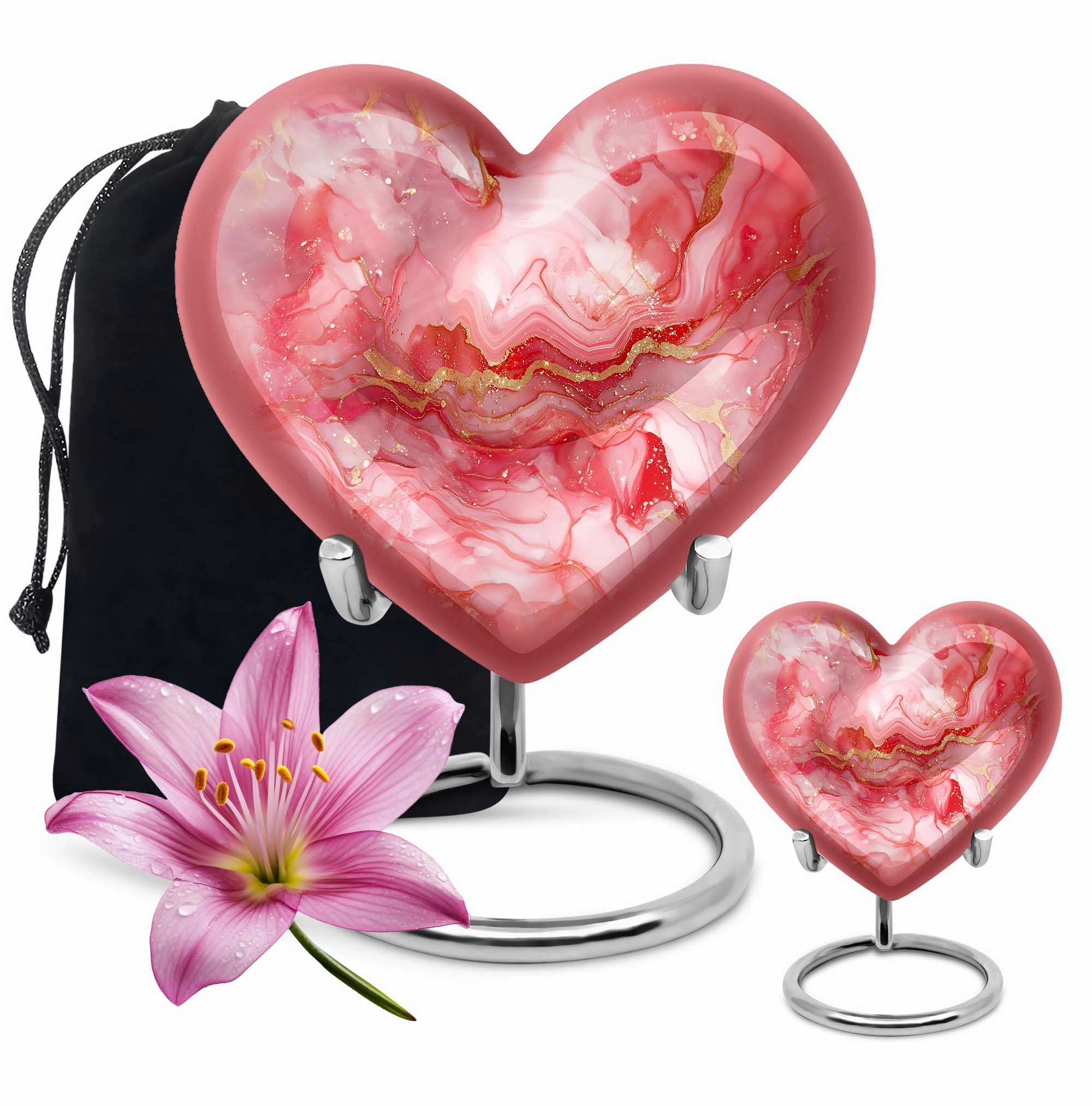 Vibrant Swirl Medium Cremation Urn: Unique Heart Shape Urn
