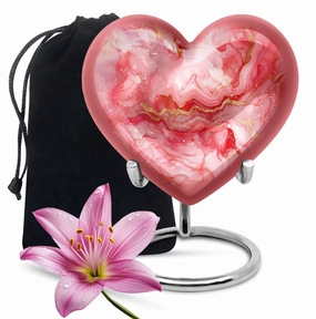Vibrant Swirl Medium Cremation Urn: Unique Heart Shape Urn