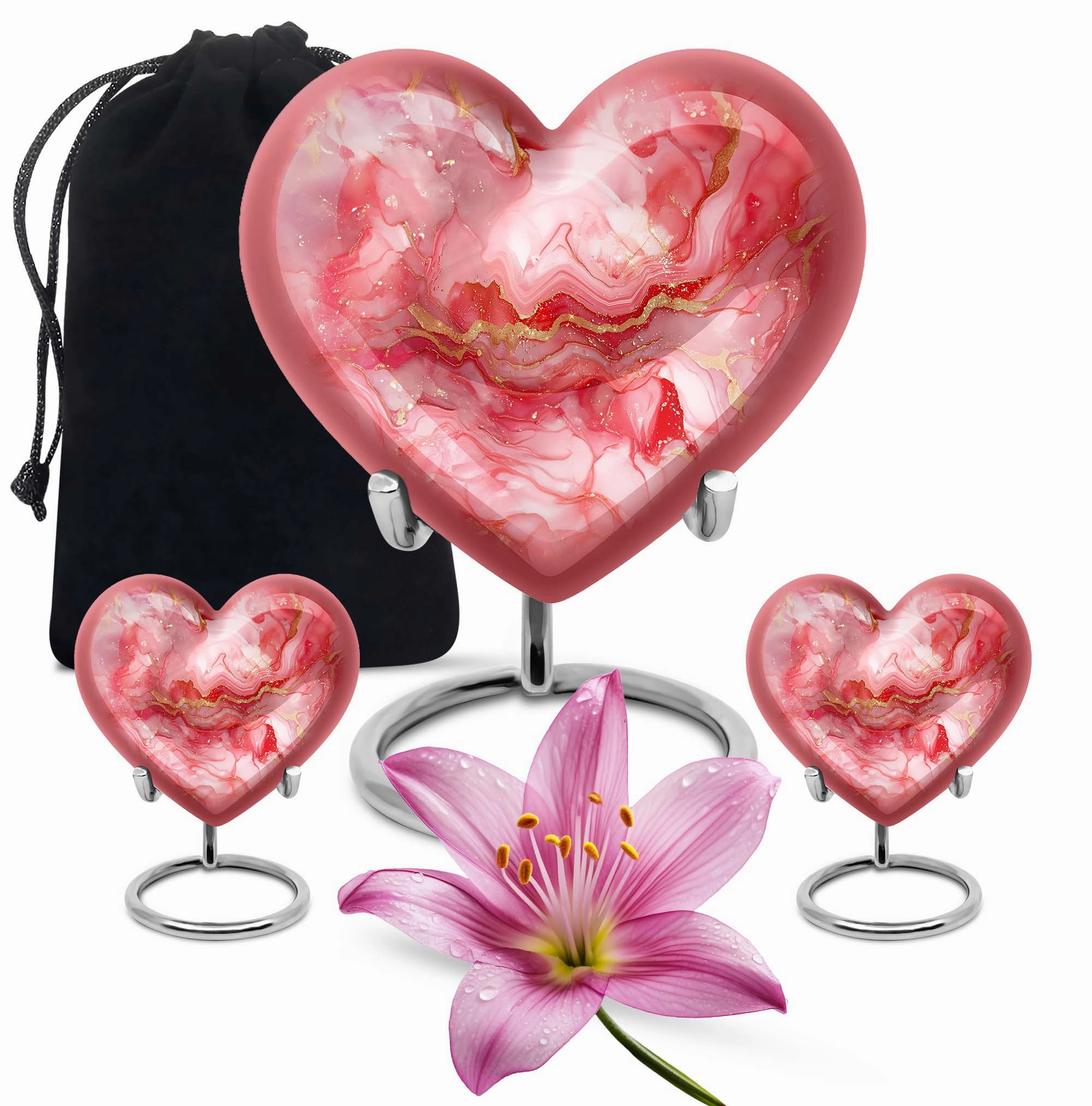 Vibrant Swirl Medium Cremation Urn: Unique Heart Shape Urn