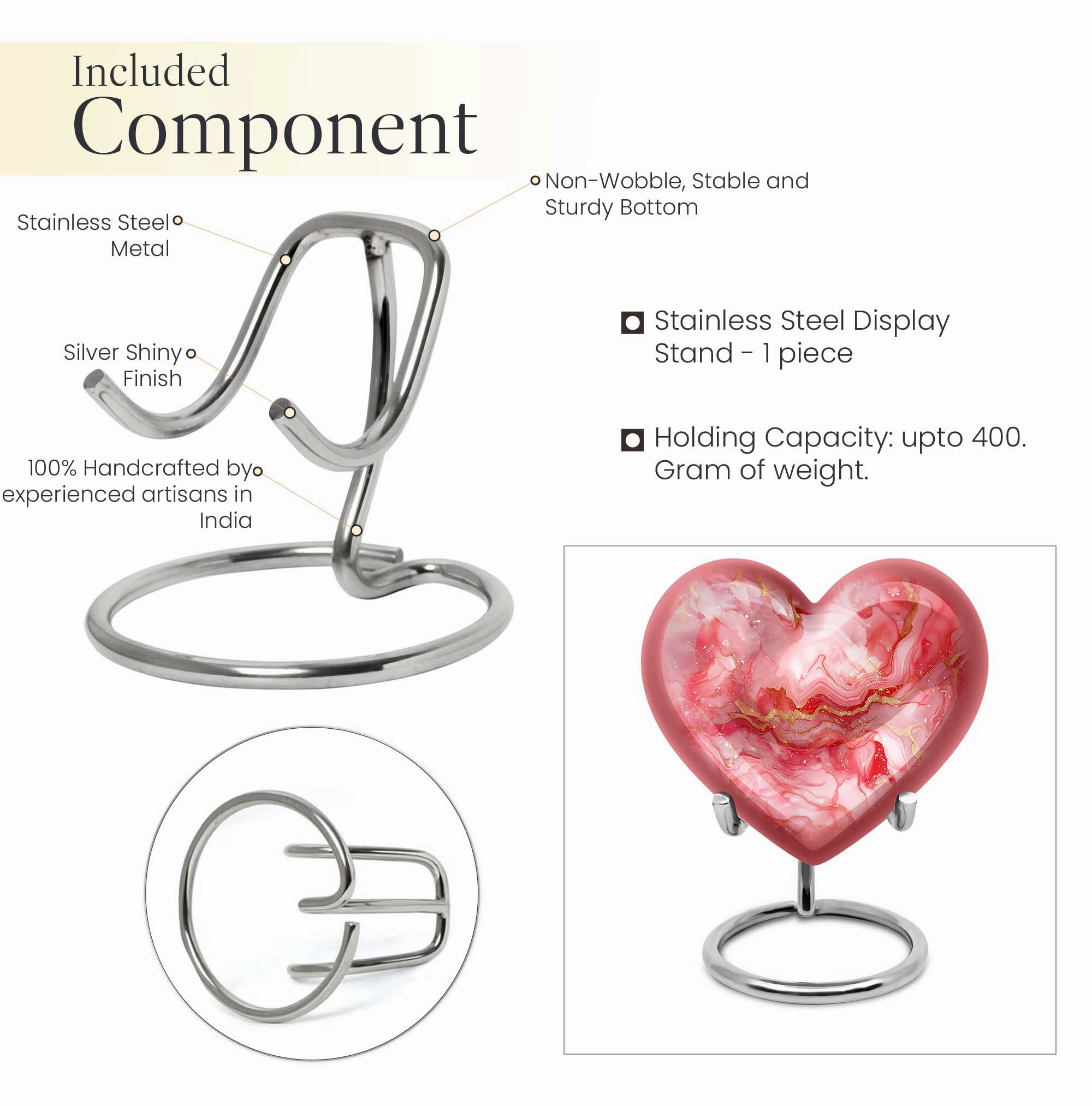 Vibrant Swirl Medium Cremation Urn: Unique Heart Shape Urn