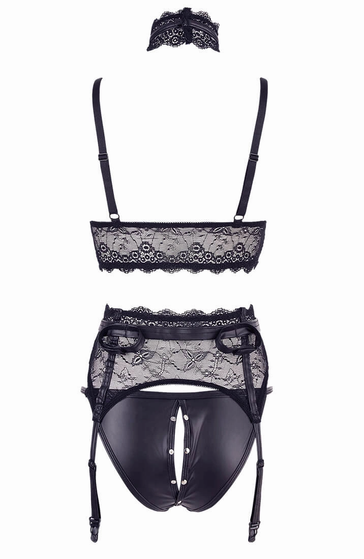 Wet look lingerie with restraints - Craving Your Attention