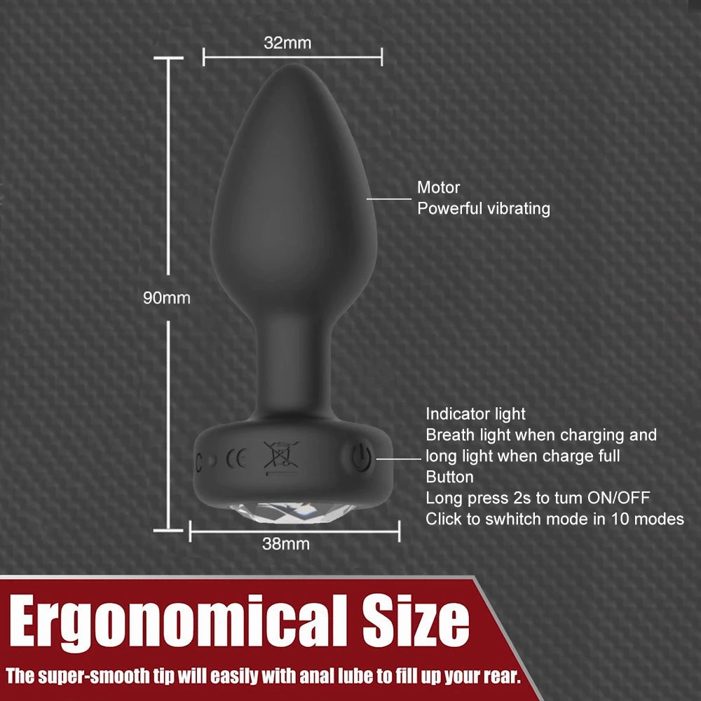 Wireless Anal Vibrator: 10-Mode Silicone Prostate & Butt Plug Massager