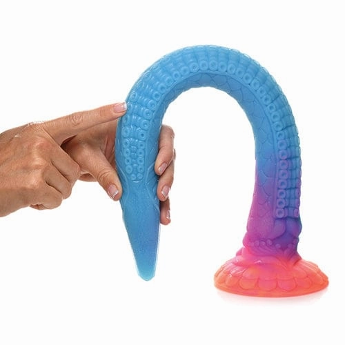 XR - Creature Cocks Glow in the Dark Makara Silicone Snake Dildo 18" (Multi Colour)